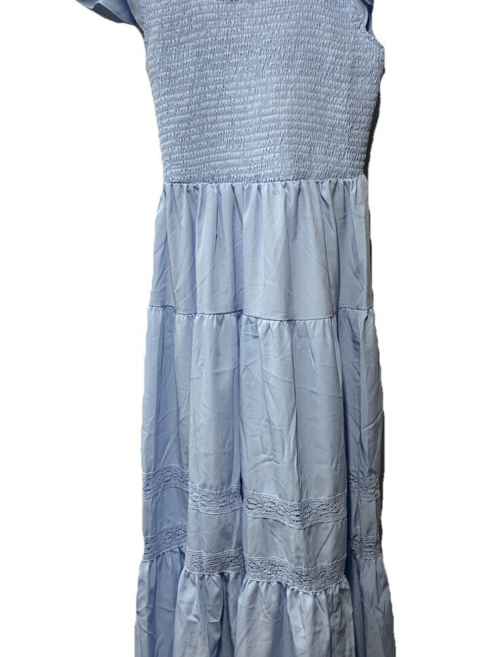 GRACE KARIN Womens Summer Dress Casual 2025 Flutter Sleeve Square Size S Blue